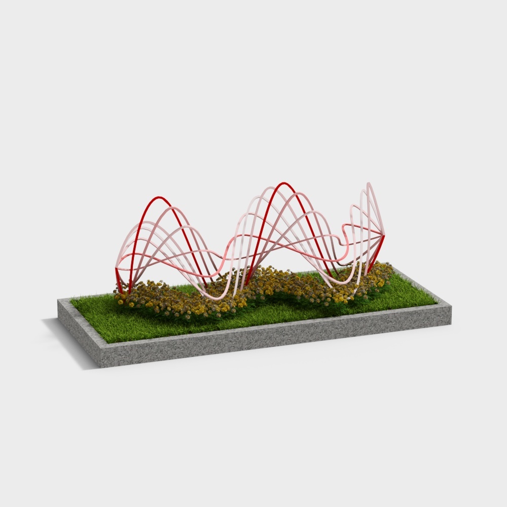 Parterre de fleurs de sculpture urbaine moderne