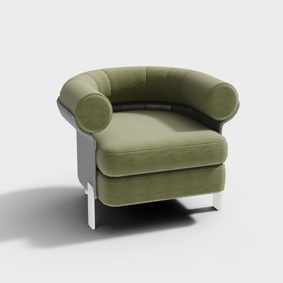 Elegant Low-Polygon Armchair 3D model