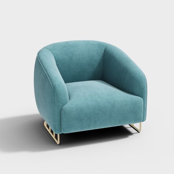 Cozy Velvet Chair 3D model for Modern Spaces
