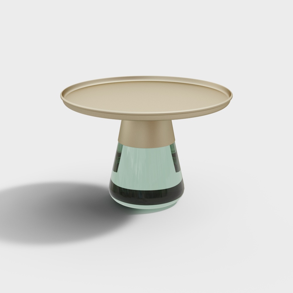 Glass Base Round Table 3D model