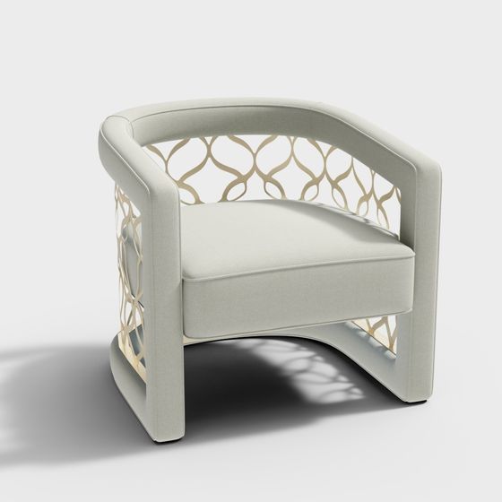 Elegant Curved Sofa 3D model for Modern Interiors