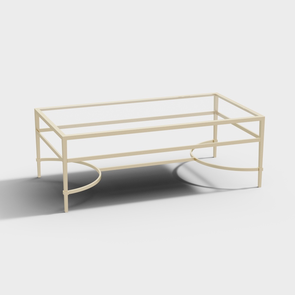 Tempered glass long coffee table-8043