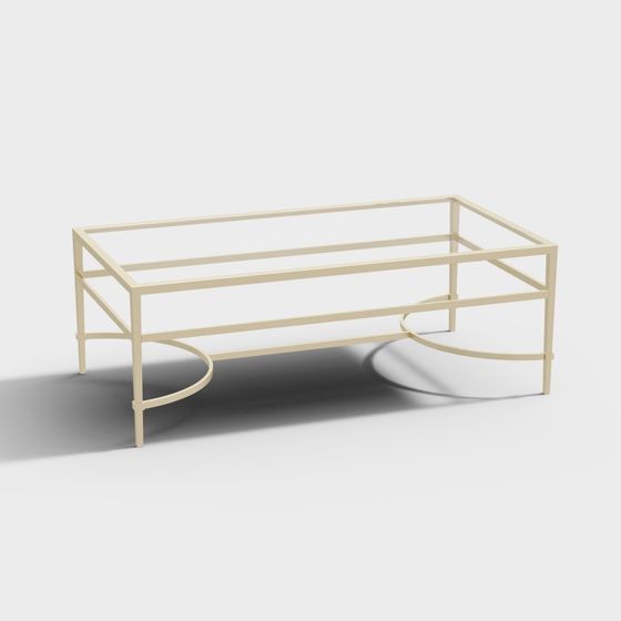 Sleek Metal Coffee Table 3D model