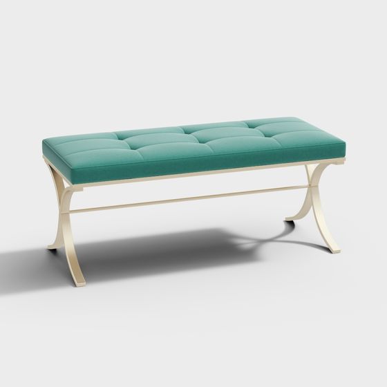 Stylish Art Deco Bench 3D model for Modern Interiors