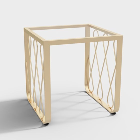 Metal Hollow End Table 3D model