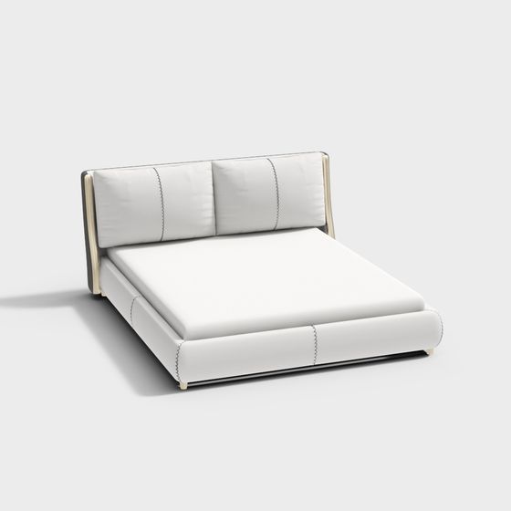 Chic Minimalist Bed 3D model for Contemporary Spaces