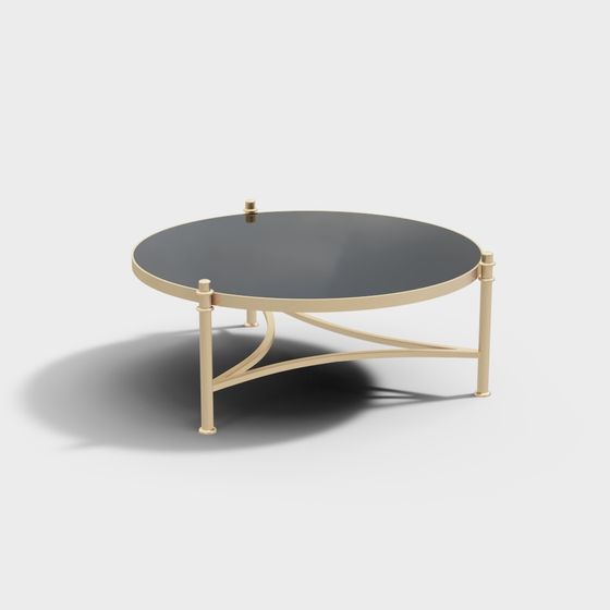 Elegant Low-Polygon Round Table 3D model