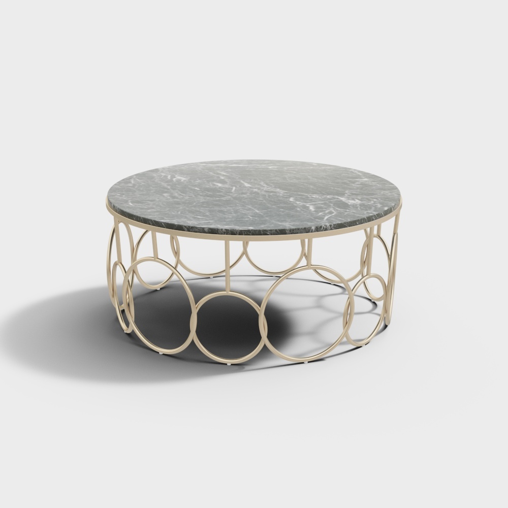 Marble round coffee table-6009