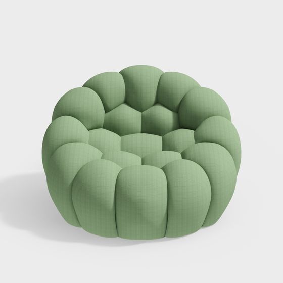Bubble Sofa Low-Poly 3D Model Design
