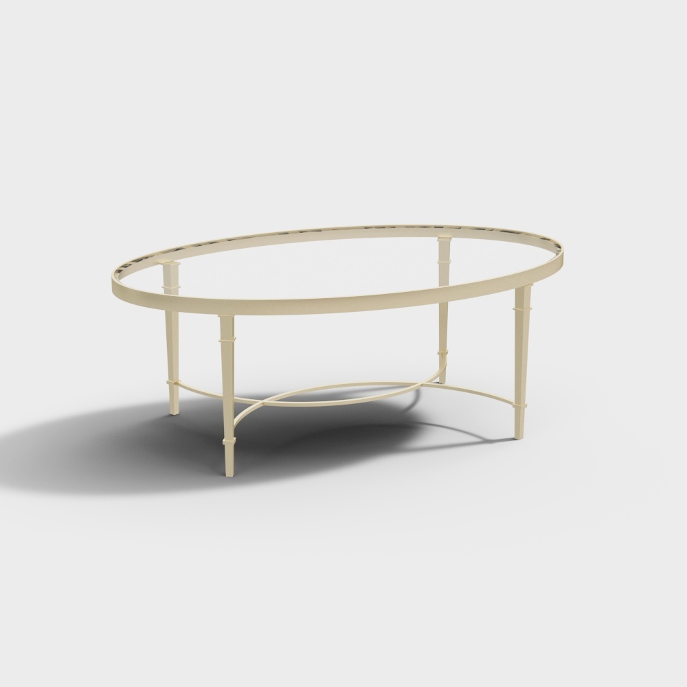 Tempered glass round coffee table-8010