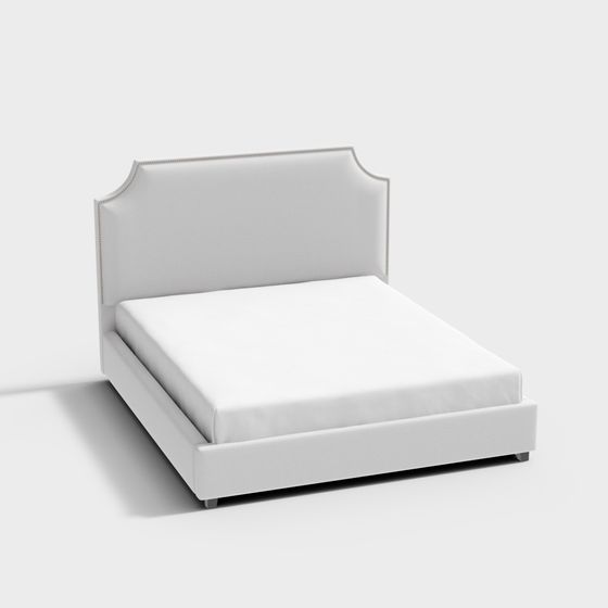 Stylish Low-Poly Bed 3D model for Contemporary Spaces