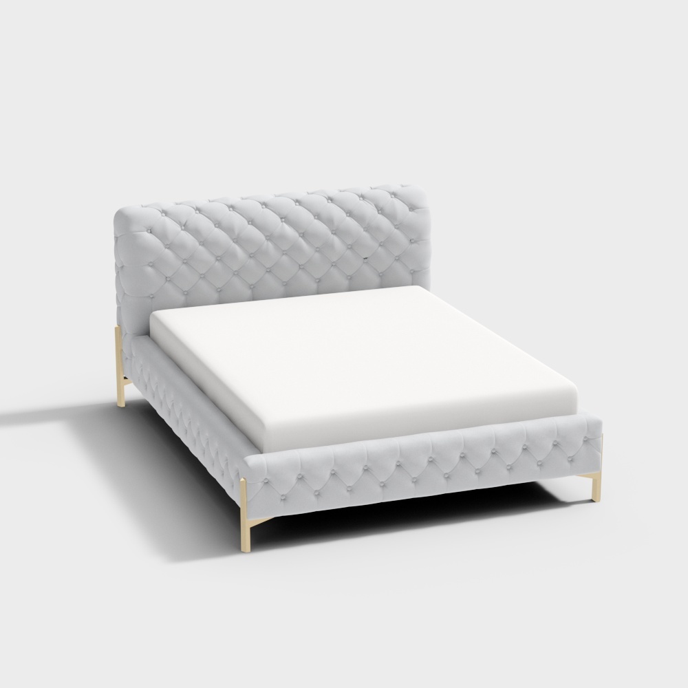 1.5m Leather Bed-JM-1116-Light-Fan Chen Mei Jia