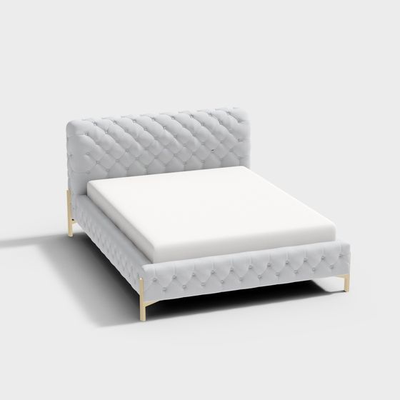 Stylish 3D Bed Model for Contemporary Homes