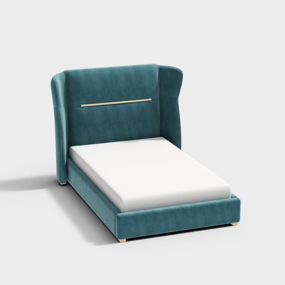 Velvet Dream Bed 3D Model for Modern Interiors