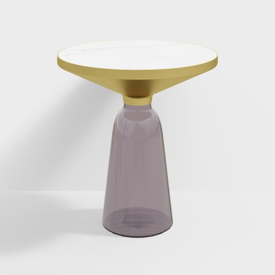 Elegant Glass Art Side Table 3D model