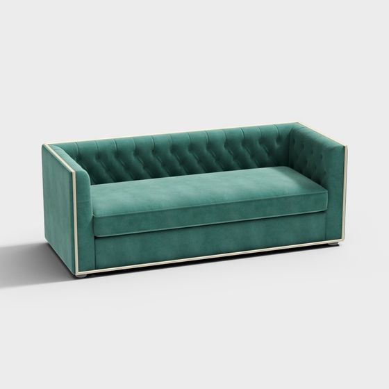 Elegant Low-Polygon Sofa 3D model