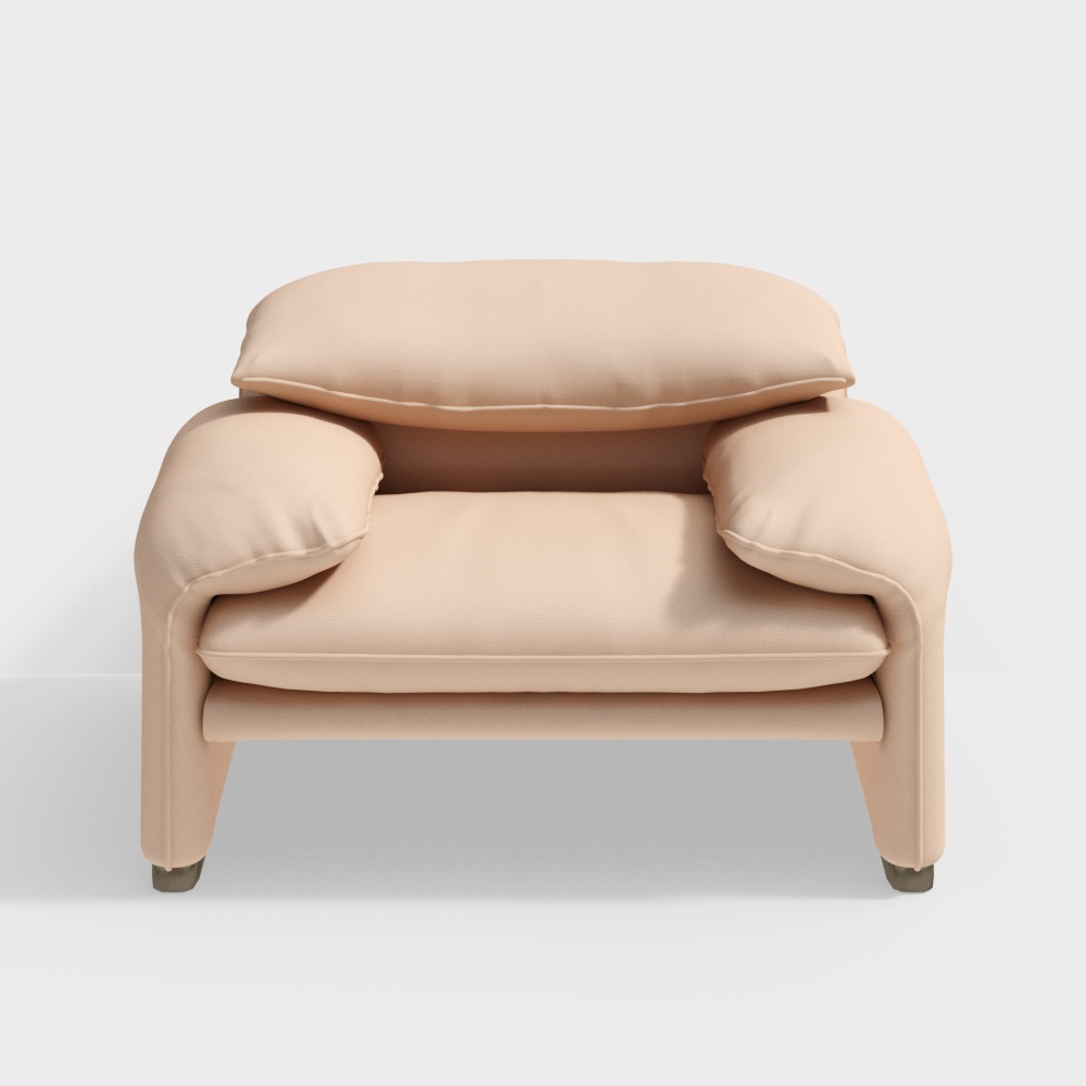 1.22m leather single sofa - BSNS090 - Sicily