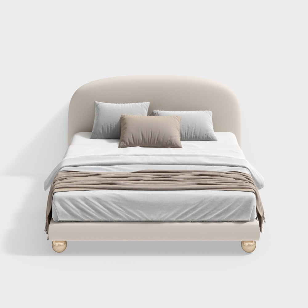 Lit double en tissu 1,8m - BSNC040 - Sicily