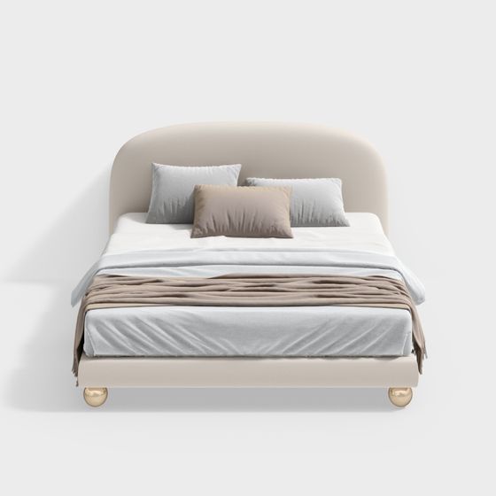 Lit double en tissu 1,8m - BSNC040 - Sicily