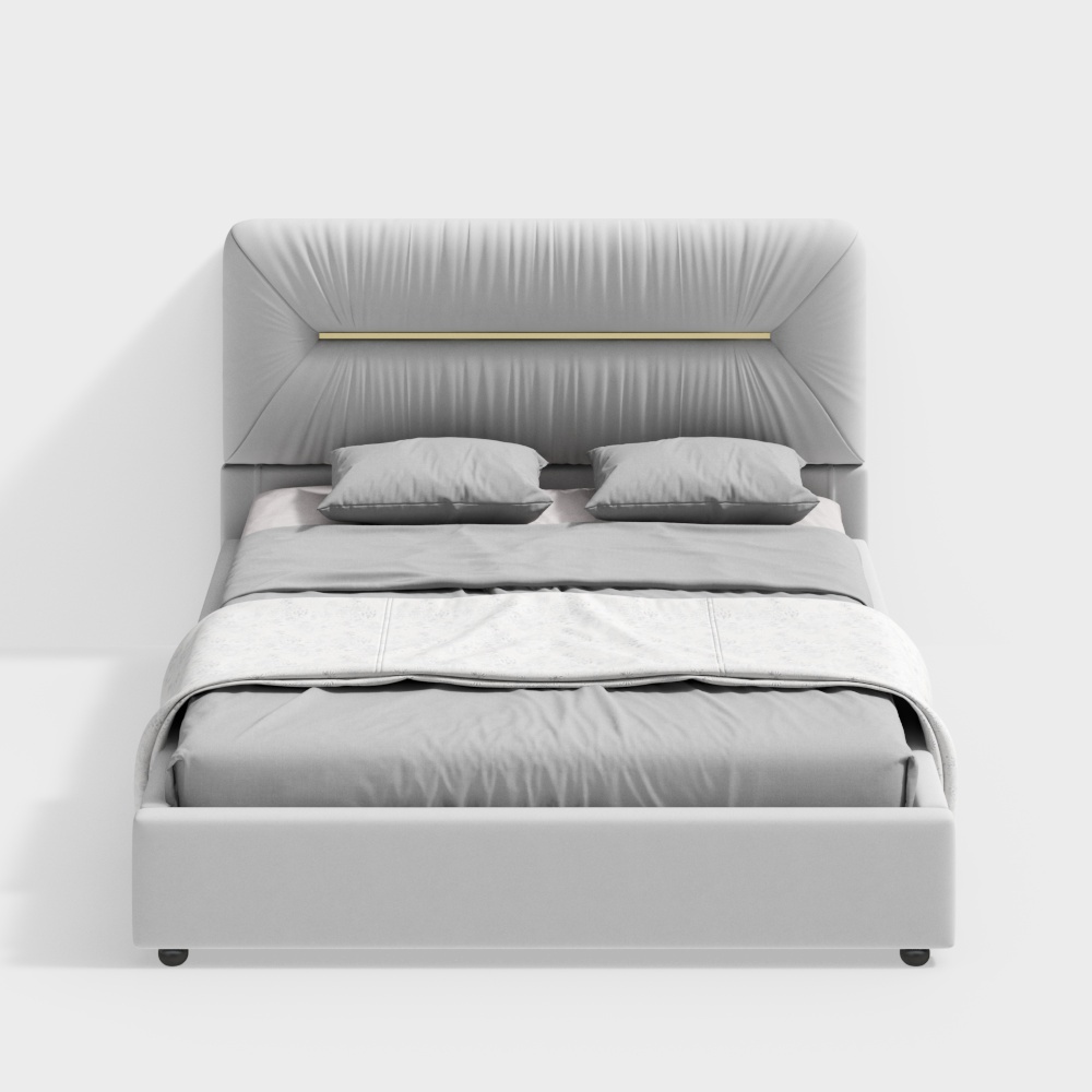 1.8m flannel metal double bed - BSFCBY01 - Sicily