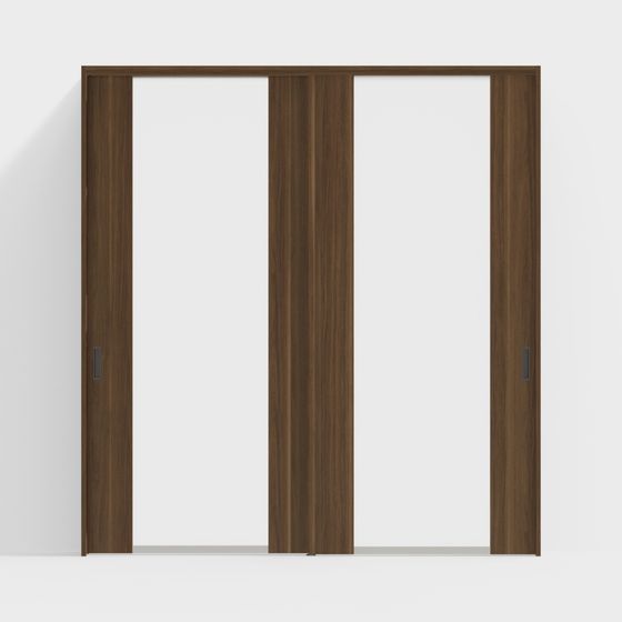 Wood Grain Folding Door 3D model