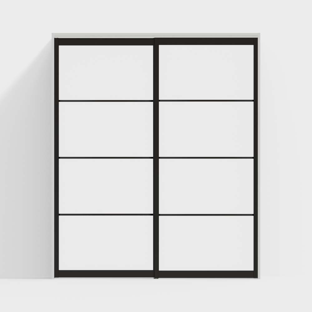 Wooden door-interior door-DZB partition sliding door-2350-YY painted white door frame color + black door leaf color