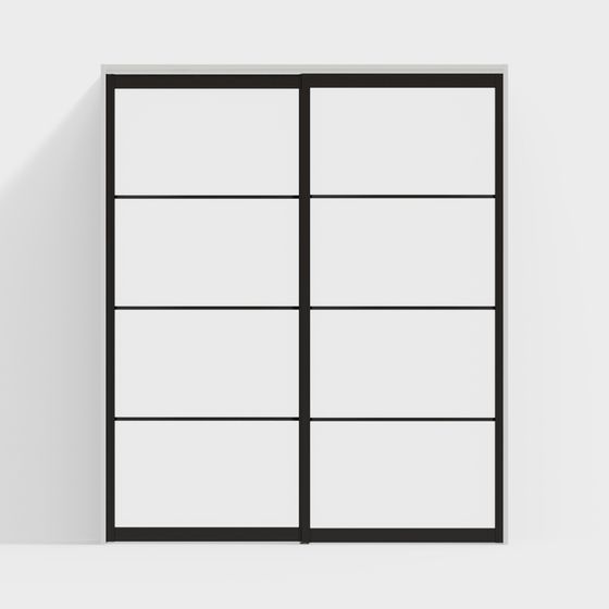 Elegant Glass Sliding Door 3D model