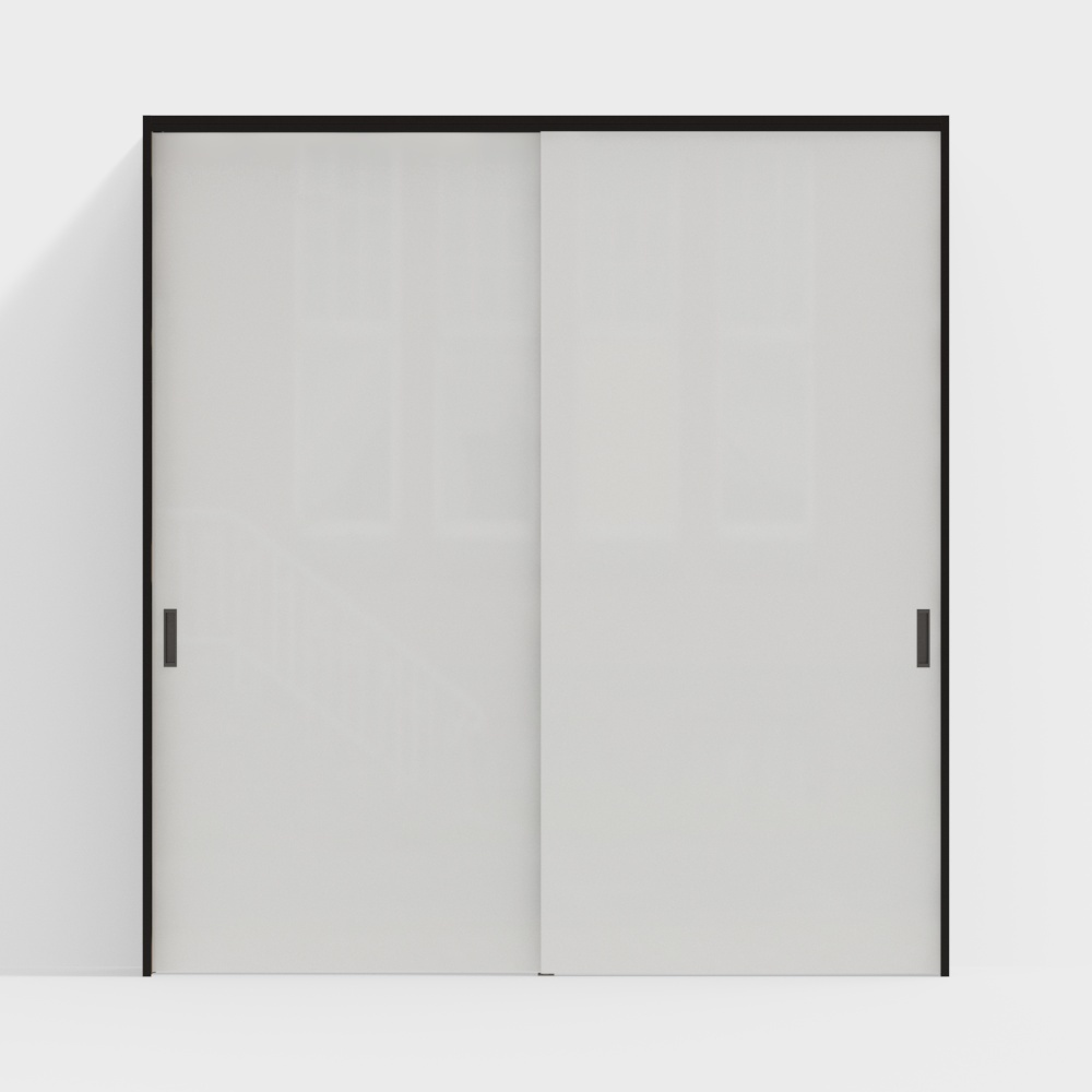 Lixil Tür-Innentür-DAA Trennschiebetür-2350-TD Spiegel Weiß (Schwarzer Türrahmen Farbe)