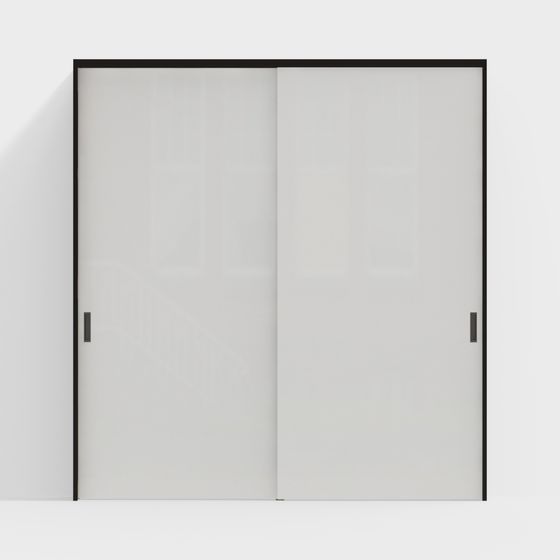 Lixil Tür-Innentür-DAA Trennschiebetür-2350-TD Spiegel Weiß (Schwarzer Türrahmen Farbe)