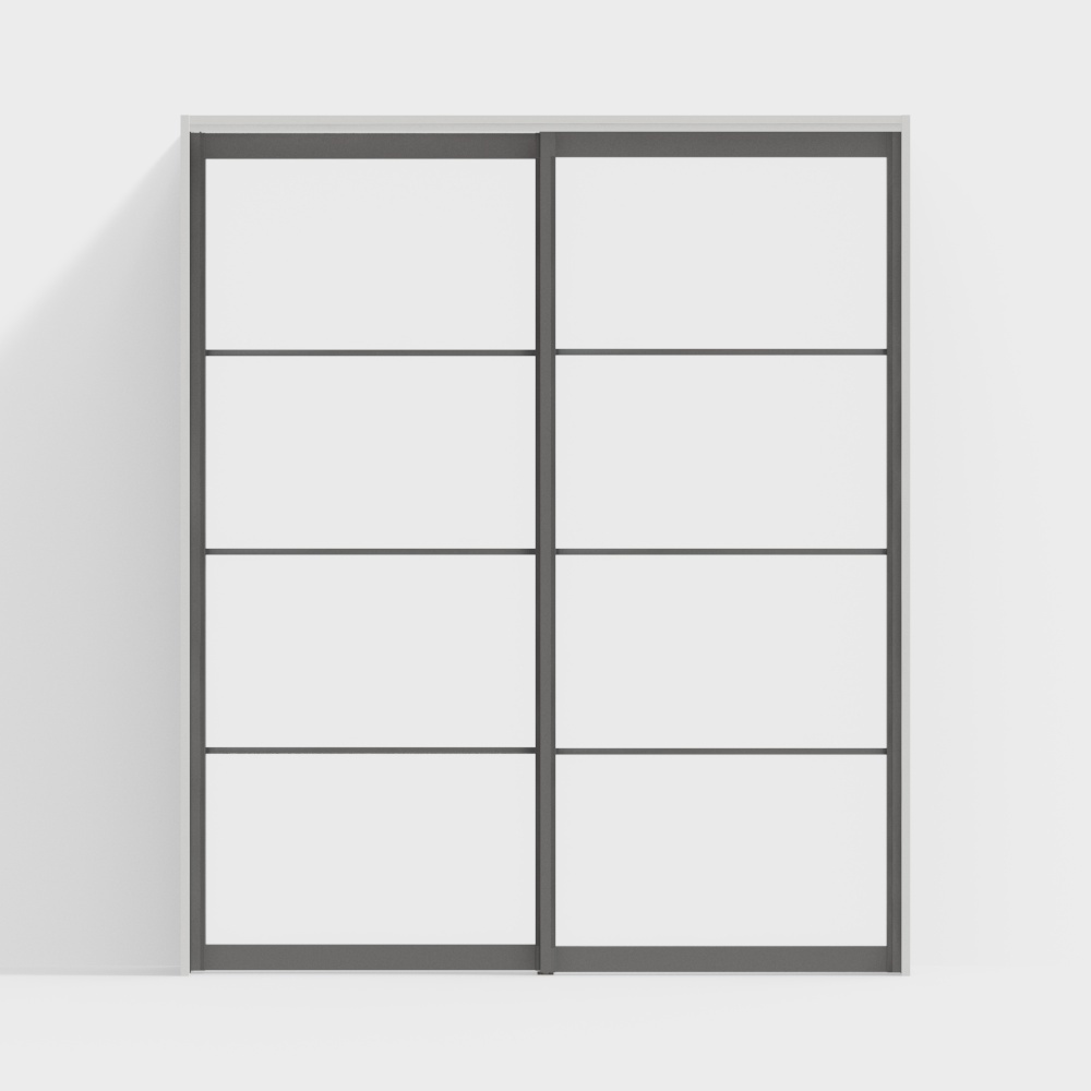 Wooden door-interior door-DZB partition sliding door-2350-YY painted white door frame color + gray door leaf color