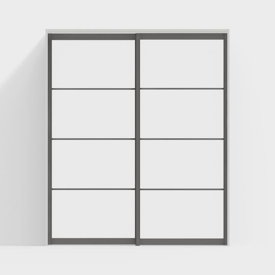 Stylish Glass Sliding Door 3D Model