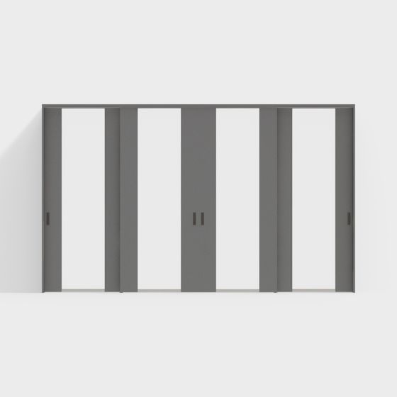 Elegant Sliding Door Panel 3D model for Modern Spaces