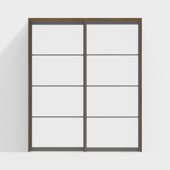 Stylish Glass Door 3D Model