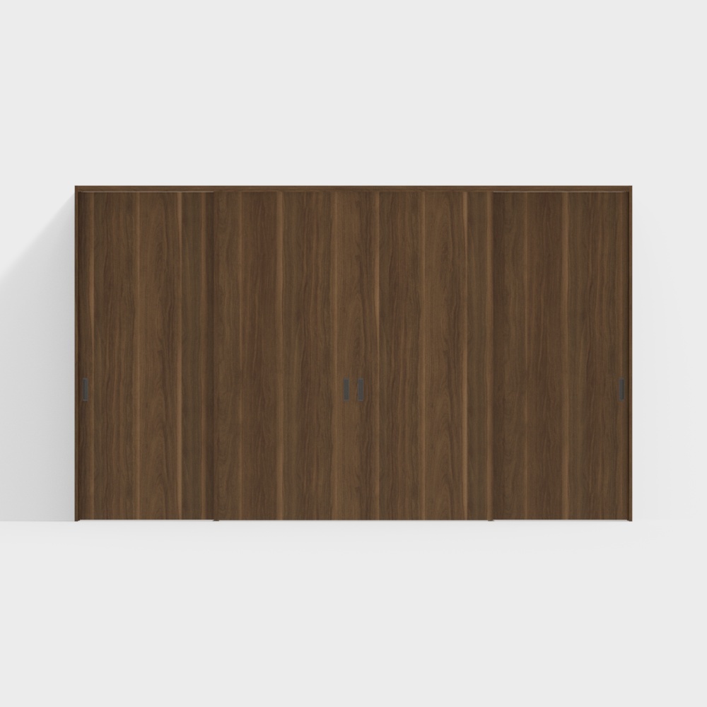 Wooden door-interior door-DAA partition four-sliding door-2350-GC walnut dark color