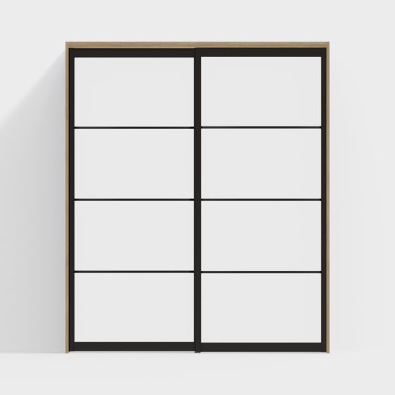 Stylish Glass Door 3D model with Minimalist Aesthetics