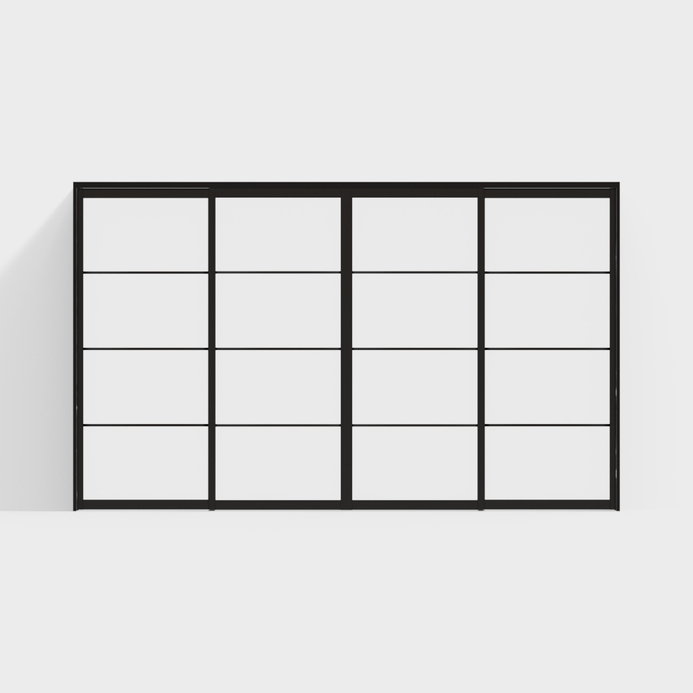 Lixil Door-Interior Door-DZB Partition Four-Sliding Door-2350-Black