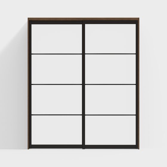 Modern Glass Sliding Door 3D model