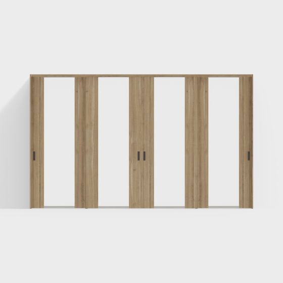 Low-Poly Wooden Partition Wall 3D Model