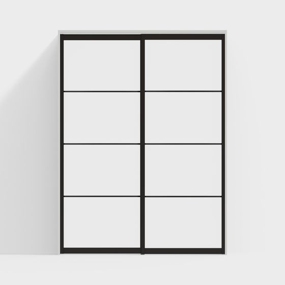 木門 - 內門 - DZB 隔斷滑門 - 2650-YY 漆白門框色 + 黑門扇色