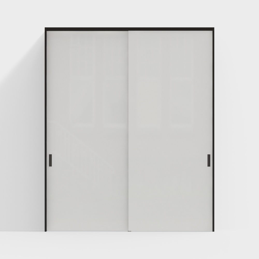 Puerta de madera-puerta interior-puerta deslizante de partición DAA-2650-TD blanco de espejo (color del marco de puerta negro)