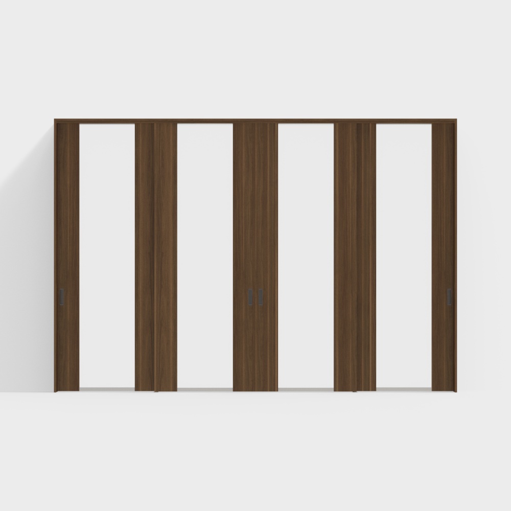 Wooden door-interior door-DGN partition four sliding door-2650-GC walnut dark color