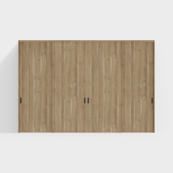 Elegant Wooden Sliding Door 3D model