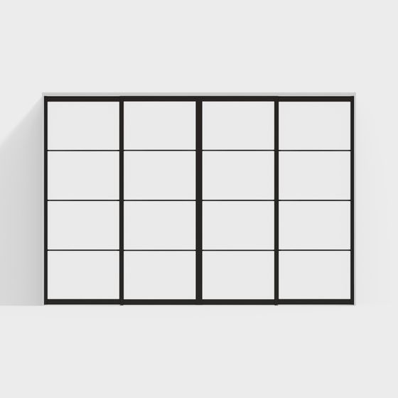 Modern Minimalist Glass Panel 3D model