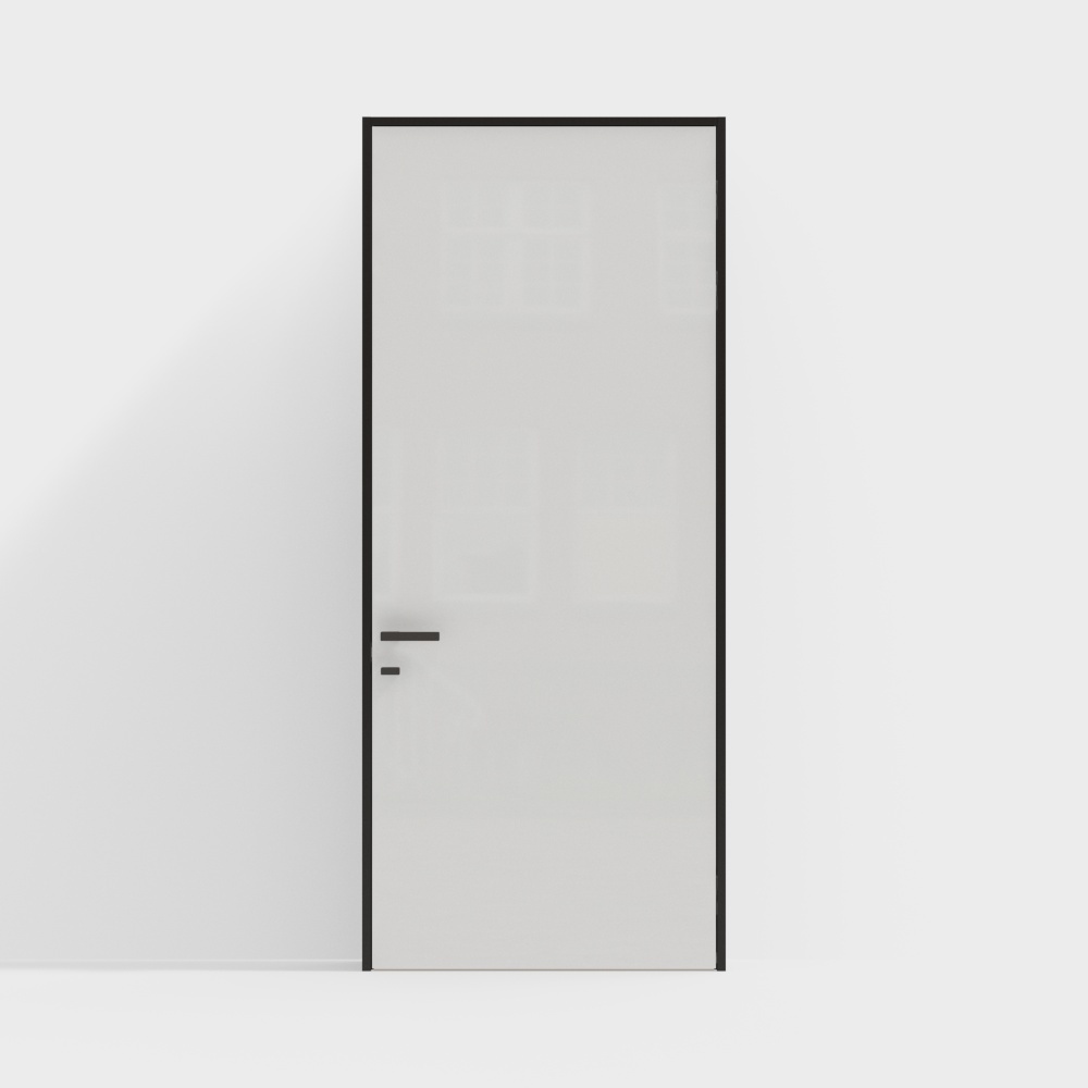 Lixil Door-Interior Door-DAA Silent Door-Square Handle-2350-TD Mirror White (Black Door Frame