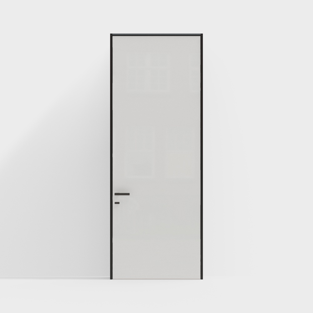 Wooden door-interior door-DAA silent door-square handle-2650-TD mirror white (black door frame