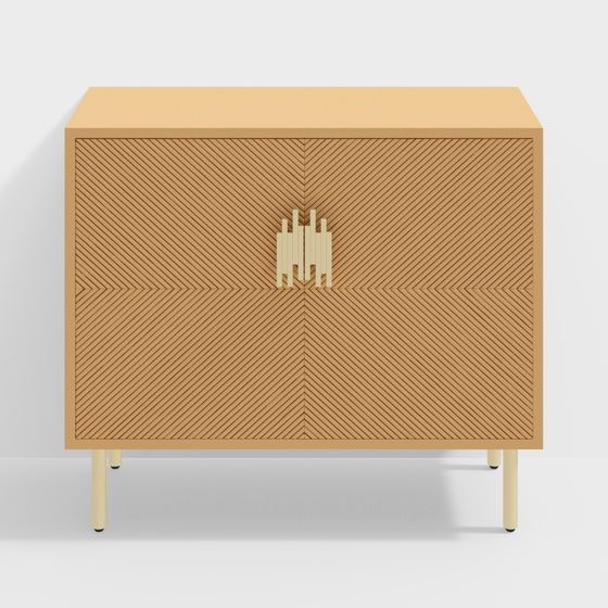 Geometric Art Cabinet 3D model for Creative Spaces