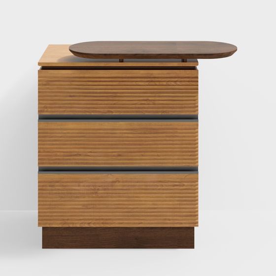 Stylish Wooden Nightstand 3D model for Contemporary Interiors
