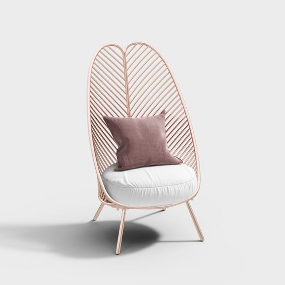 Elegant Heart-Shaped 3D Chair Model for Modern Design