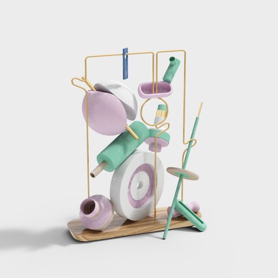 Colorful Craft Stand 3D model for Creative Projects