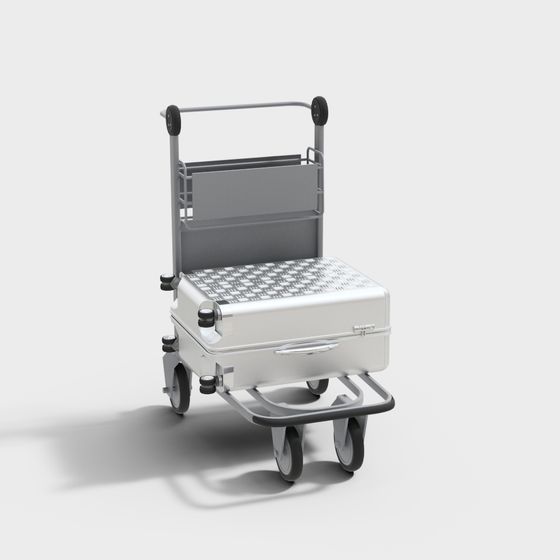 Stylish Luggage Cart 3D model for Modern Design